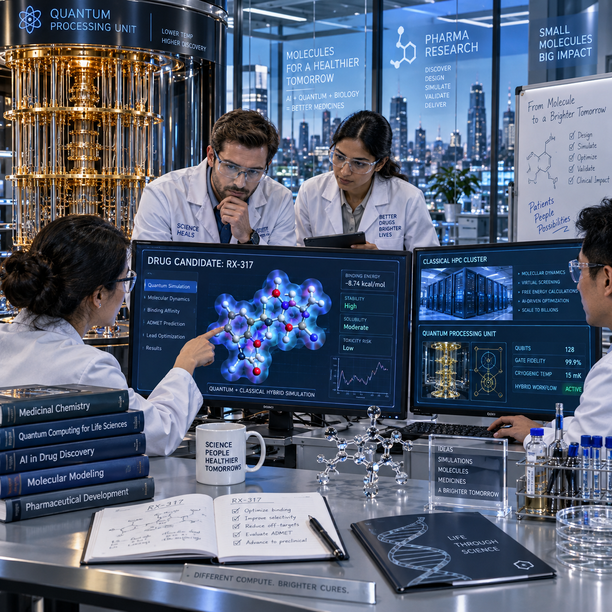 Hybrid Quantum-Classical Computing Approaches in Pharmaceutical Research